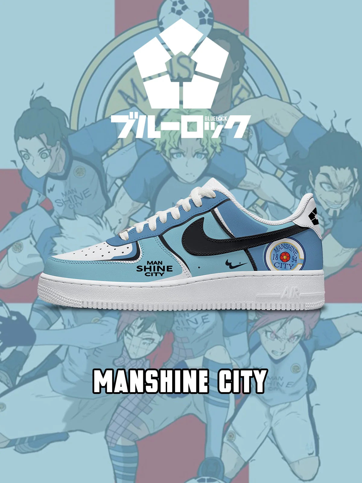 Manshine City bue lock AF1